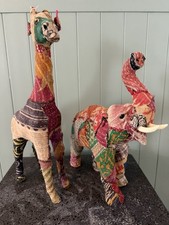 Deko Elefant Giraffe Patchwork