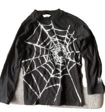 langärmliges T-Shirt Sweat Shirt Größe 128 Kinder Spinnennetz Karneval Fasching