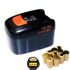  Zellentausch für Fein Akku ABS 12 V  mit Markenzellen 2,0 Ah NiMh  2000 mAh