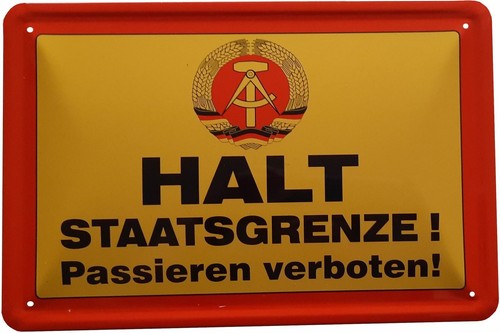 Blechschild 20x30 staatsgrenze - blechschild,