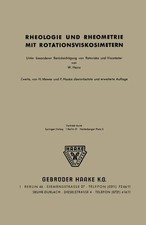 H. V. Mewes (u. a.) | Rheologie und Rheometrie mit Rotationsviskosimetern | Buch