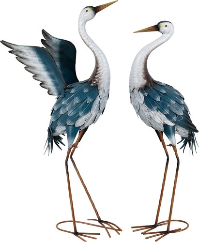 Gartendeko metall fischreiher - gartendeko,