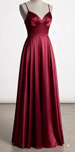 Damen satin abendkleid lang - satin,
