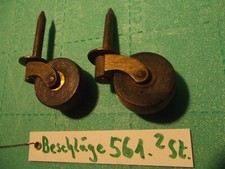 Beschlag, Beschläge Nr. 561, Paar Möbelrollen, antik, Messing, Patina
