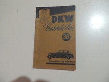 DKW Sonderklasse 1001 1002 Ausgabe 05.1937 Teile Ersatzteil Liste Katalog