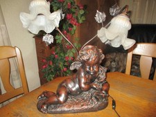 Antike Tischlampe Zinkguss 