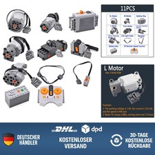 Power Functions Motor Set 11-teilig, kompatibel mit Baukästen, IR-Fernbedienu...