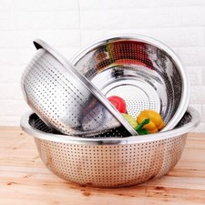 Küchensieb Edelstahl Sieb Dampfeinsatz Seiher Salat-Sieb Abtropfsieb