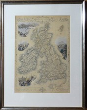 John RAPKIN 1813-99  h-Kolor Stahlstich~1850: BRITSH ISLES /DIE BRITISCHEN INSEN