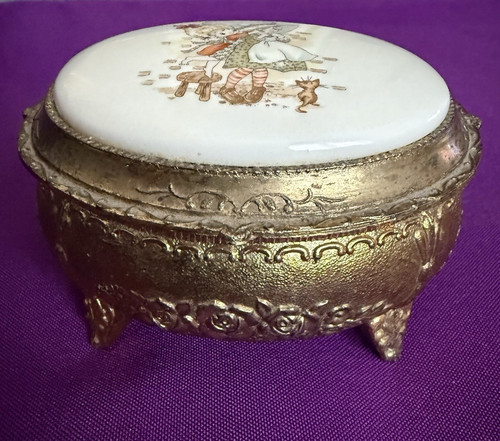 Ovale vintage schmuckschatulle - ovale,