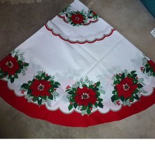 Weihnachts Tischdecke Rund Durchmesser ca. 178 cm Weihnachststern ausgefallen