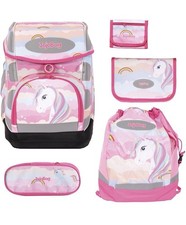 Einhorn Schulranzen für Mädchen SET 5tlg Tornister Federmäppchen Sportbeutel