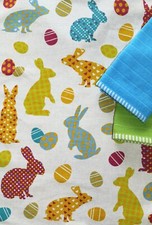 Kracht Geschirr-Küchen-Trockentuch "Hasenherzen" Hase Eier Ostern Halbleinen