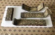 4x Burg-Mauer Elastolin Ritter