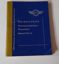 Garantieheft Simson Moped SR