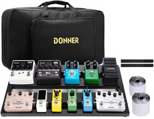 Donner Gitarre Pedal Board Case Aluminium Pedalboard mit Tasche, Effektboard DB3