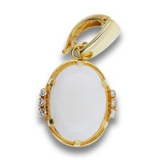 Anhänger Opal Diamant 585 Gold 14 Kt Gelbgold Edelstein Wert 950,-