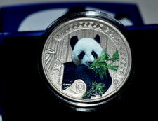 AV-VD Burkina Faso 2016 100 Francs Panda colored 30 Gr. Titanium +Etui+Zfk+ 1297