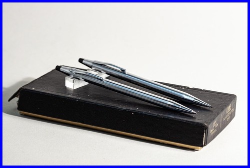 1970s cross set chrom stahl - cross,