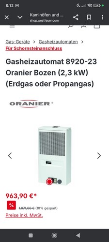 Gasheizautomat 8920 oranier - gasheizautomat, 8920-23