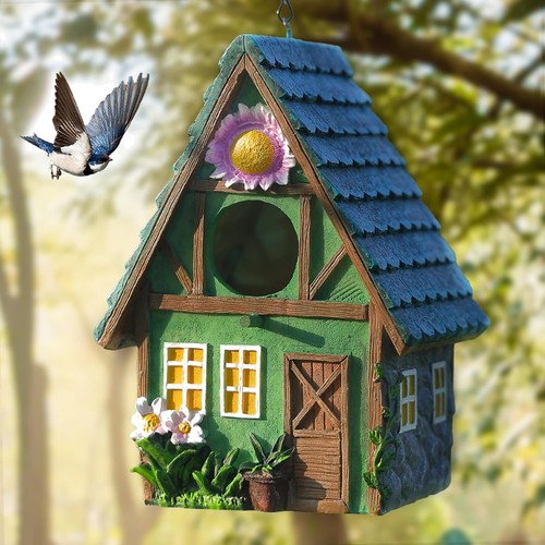 Vogelhaus kunstharz bunt - kunstharz,