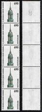 BRD MiNr.: 1860 5er-Streifen Sehenswürdigkeiten ** St.-Michaelis-Kirche, Hamburg