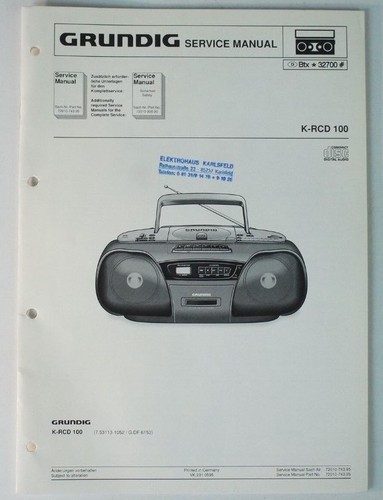 Service manual grundig - manual, k-rcd