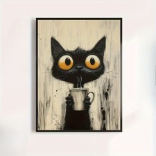 Leinwanddruck  Katze Kaffee