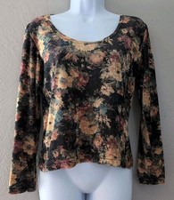 Vintage velour muted floral - vintage,