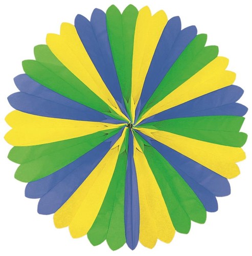 Dekofächer grün gelb - dekofächer, grün-gelb-blau