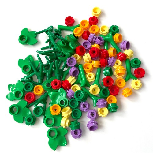 100 lego blumen blüten - blumen, bunt
