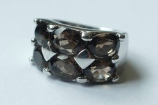Ring rauchtopas geschliffene - rauchtopas, 6