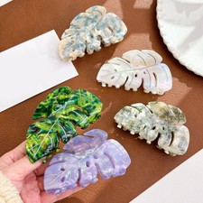 Grüne Blatt-Haarspange