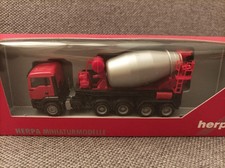Herpa 1:87 in OVP; 149839 MAN TGA M Betonmischer-Sattelzug ( rot/silber;neutral)