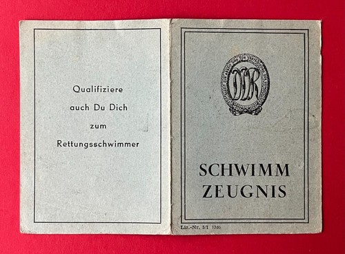 Ddr schwimm zeugnis armee - zeugnis,