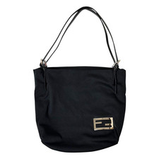 FENDI Mamma Baguette Schultertasche schwarz 9,06 x 9,06 Zoll Japan authentisch