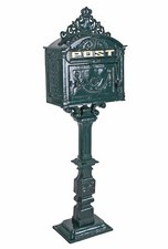 Briefkasten XXL Standbriefkasten Grün Postkasten Antik Gusseisen Postbox neu