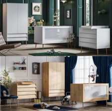 Babyzimmer Kinderzimmer komplett Set BONNY weiß eiche Schrank Wickelkommode Bett