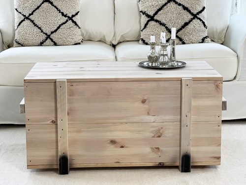 Truhe couchtisch holz massiv - holz,