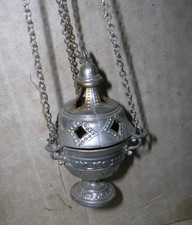 schöner Weihrauchschwenker aus Zinn für Hausaltar Puppenstube