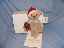 Steiff Weihnachten Weihnachtsmann Teddybär mit Lebkuchen Mann Ltd Ed brandneu 005961