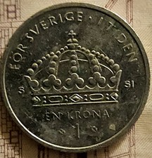 Antik Münze 1 Kronen Schweden