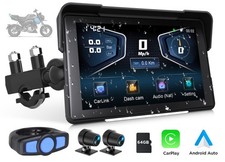 7" Motorrad GPS Motobike CarPlay Android Auto IP68 Autoradio Doppel Kameras TPMS