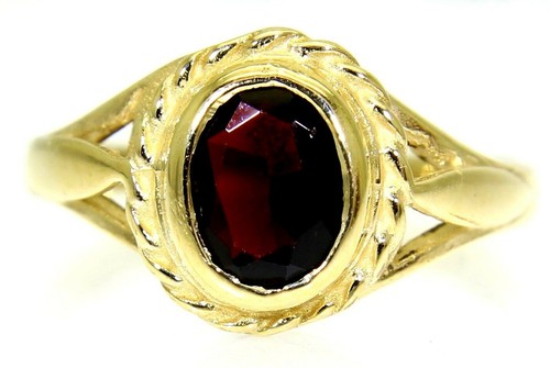 Schöner granat solitär ring - schöner,