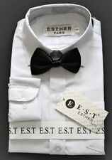 Jungen Kinder Hemd weiß,mit Fliege schwarz langarm 80 86 92 98 104 110 116 NEU