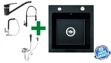 Granitspüle 49x52 cm Schwarz