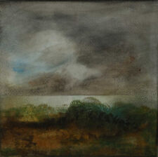 Ernst Peter Rade * 1938 Acryl Tempera Malerei Landschaft Berge mit Rahmen Glas 1