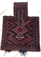 Alte Salz Tasche Belutsch Nomaden Teppich Rosa Braun Oriental Baluch Salt bag