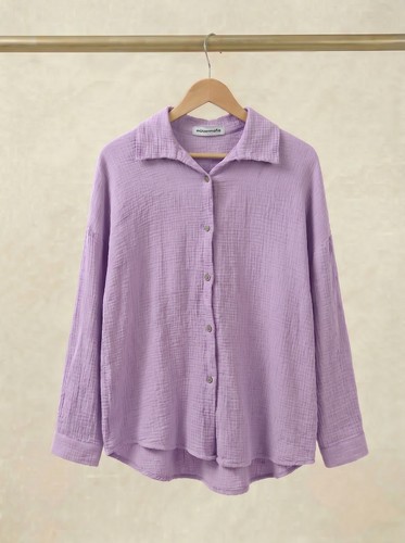 Musselin bluse fliederfarbend - musselin,