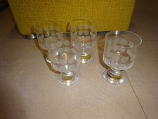 4 Wasser Wein Gläser Polka Dots 70er Jahre, Gläser, Ingrid Hütte Kurt Wokan